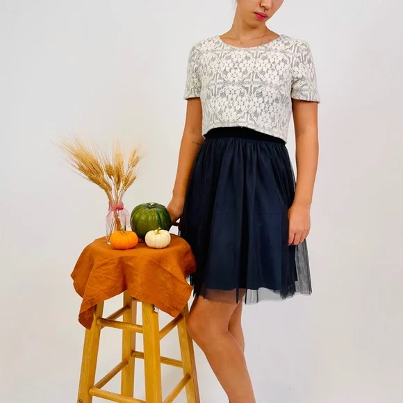 Anthropologie Weston Laced Tulle Dress | Size S - Picture 3 of 10